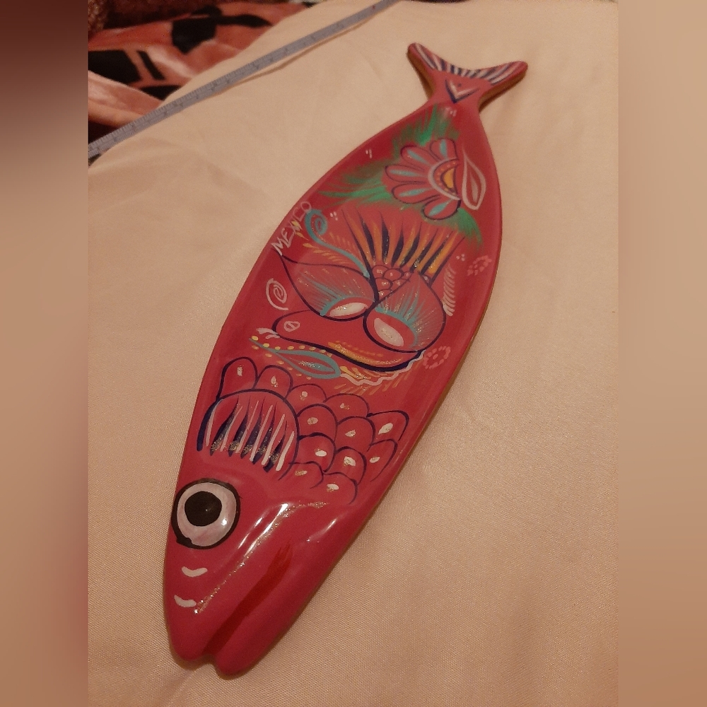 Pink Glitter Terracotta Fish Decor
